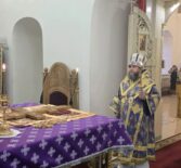 Всенощное бдение в Никольском кафедральном соборе накануне Воздвижения Креста Господня